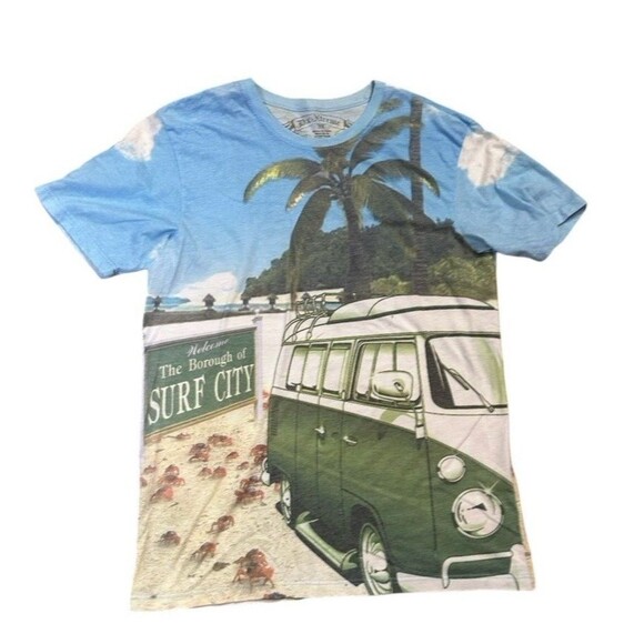 Ex Xtreme T Shirt VW style Bus Surf City Beach crabs summer XL light weight soft - Picture 2 of 10